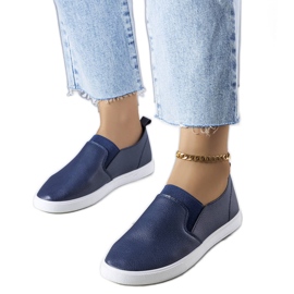 Marinblå eco-läder sneakers från Leroy