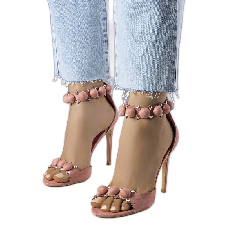 Rosa högklackade sandaler från Yara