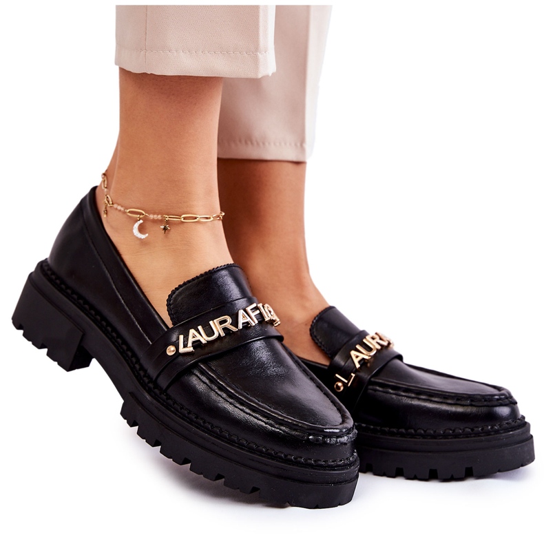 Läder Loafers Bokstäver La.Fi 210001B-PU Svart