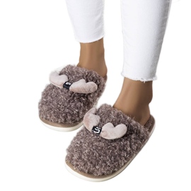 BM Bruna tofflor med päls från Rosny