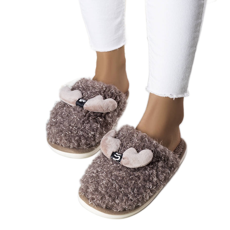 BM Bruna tofflor med päls från Rosny