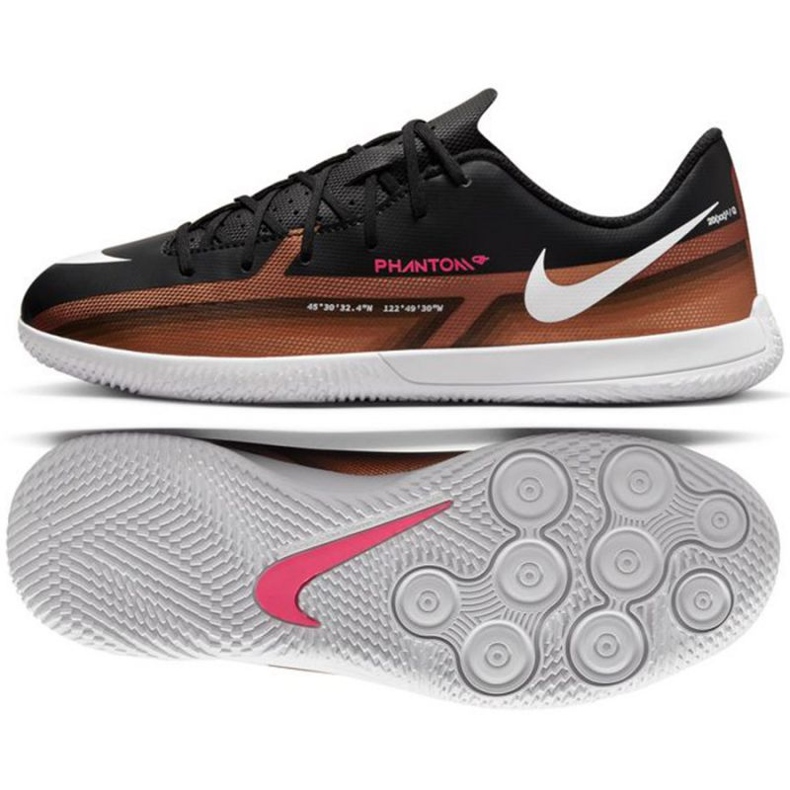 Nike Phantom GT2 Club Qatar Ic Jr DR6060 810 fotbollsskor brun svart beige och brunt