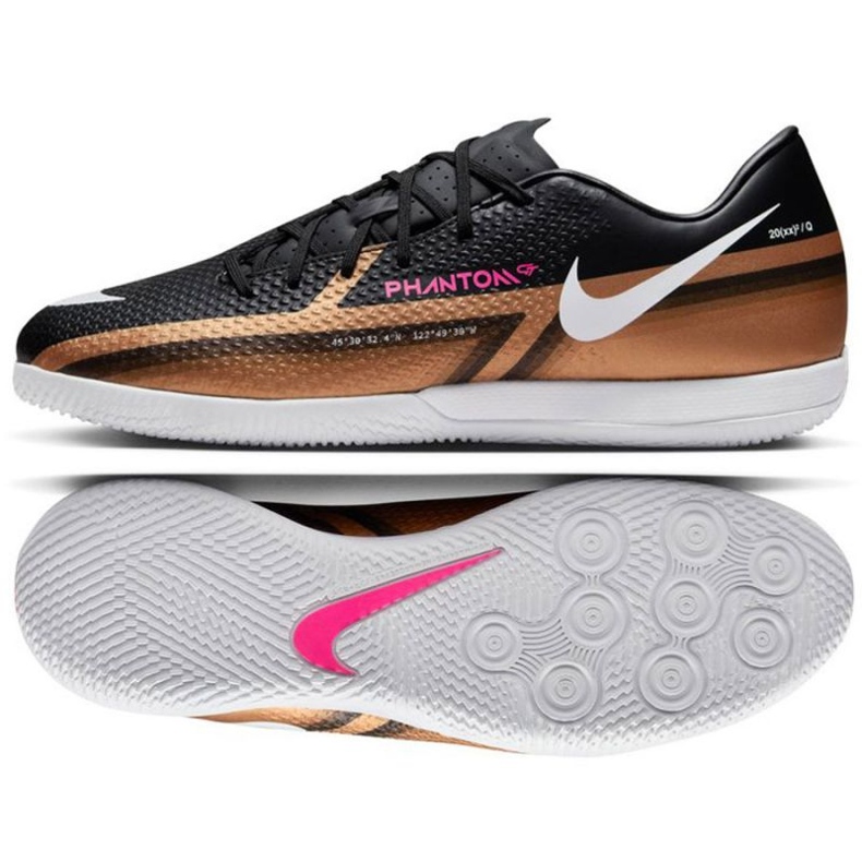 Nike Phantom GT2 Qatar Academy Ic M DR5963 810 fotbollsskor svart guld svart