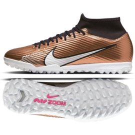 Nike Zoom Mercurial Superfly 9 Academy Qatar Tf M DR5948 810 fotbollsskor guld, brun gyllene