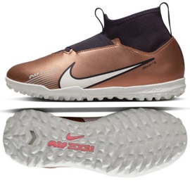 Nike Zoom Mercurial Superfly 9 Academy Qatar Tf Jr DR6053 810 fotbollsskor guld, brun gyllene