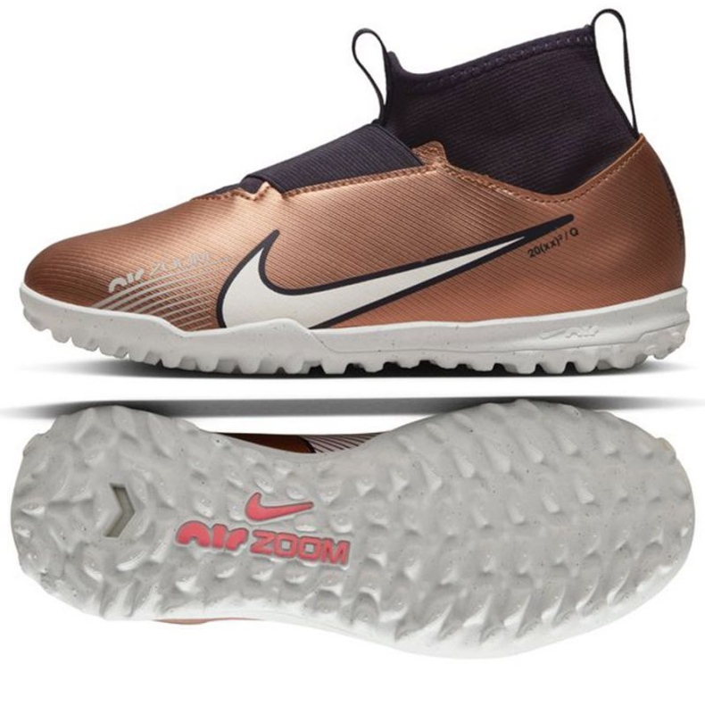 Nike Zoom Mercurial Superfly 9 Academy Qatar Tf Jr DR6053 810 fotbollsskor guld, brons gyllene