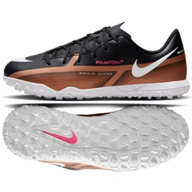 Nike Phantom GT2 Club Qatar Tf Jr DR6064 810 fotbollsskor brun svart beige och brunt