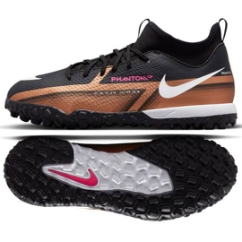 Nike Phantom GT2 Academy Qatar Dynamic Fit Tf Jr DR6061 810 fotbollsskor brun svart beige och brunt