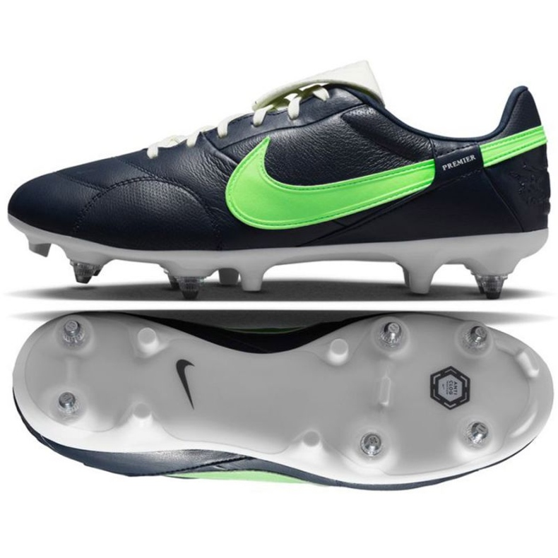 Nike Premier Iii SG-Pro Ac M AT5890 431 fotbollsskor marinblå grön