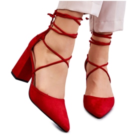 PA1 Classic Tied Mocka Pumps Red Lucira röd