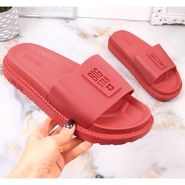 Plattofflor för kvinnor röda Big Star LL274430