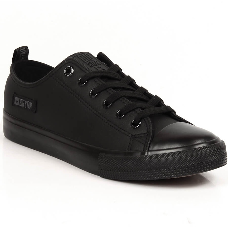 Svarta eko-lädersneakers för män Big Star KK174009