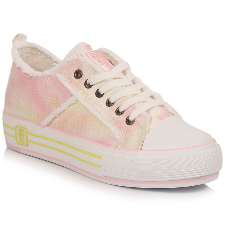 Damsneakers på plattformen tie dye Big Star LL274174 rosa