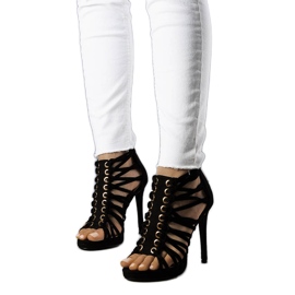 Svarta Pompis sandaler med hög klack