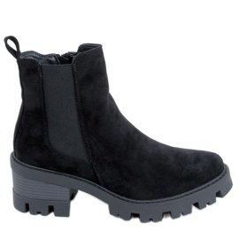 Ragga Svarta högklackade ankelboots