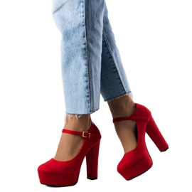 Nathanael röda högklackade pumps