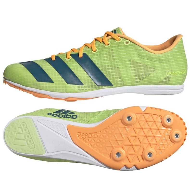 Spike skor adidas Distancestar M GY0947 orange grön