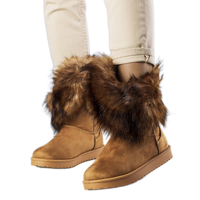 BM Bruna isolerade snöstövlar med päls från Kynlee grå