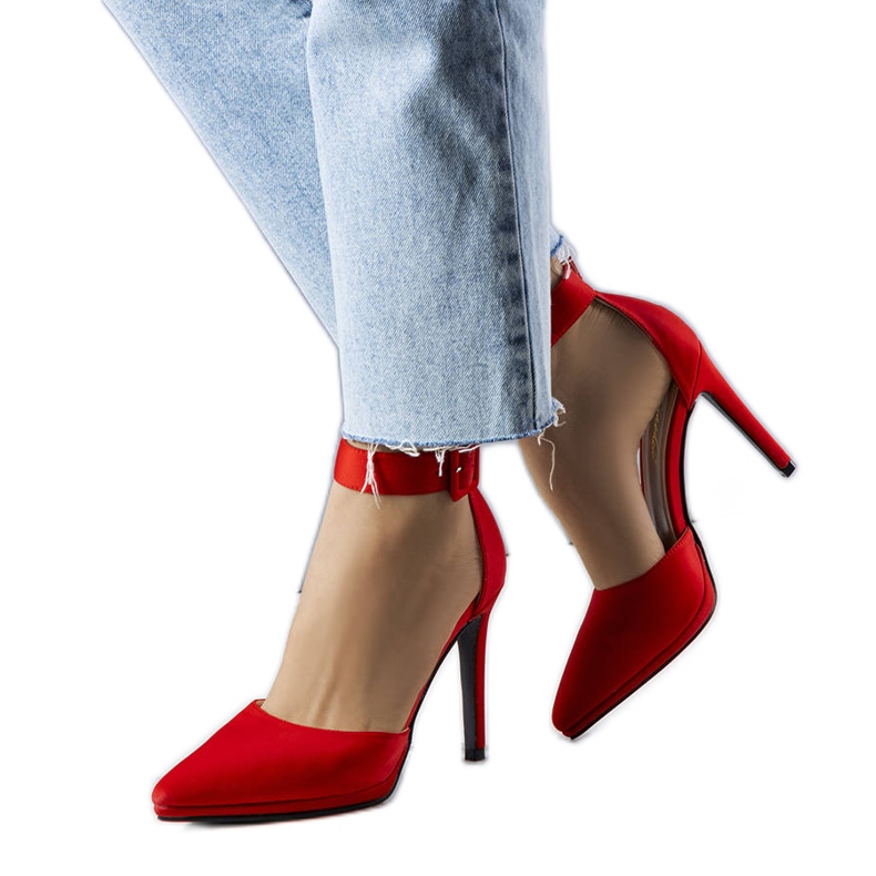 PA1 Röda eleganta Gerardo höga klackar
