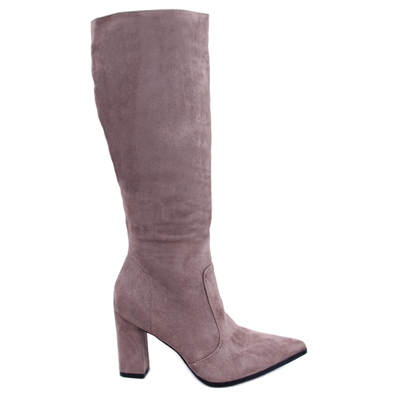 PA1 Farrah Khaki stövlar med mockaklack beige grå