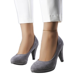 PA1 Gråa högklackade pumps från Freya