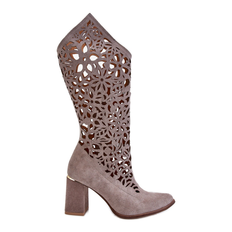 Lewski Shoes Mocka Openwork Boots Leski Skor 3234 Cappuccino mångfärgad