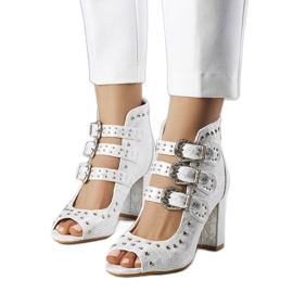 Silver Glitter Boots med dubbar silver-