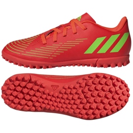 Adidas Predator Edge.4 Tf Jr GV8495 fotbollsskor röd apelsiner och röda