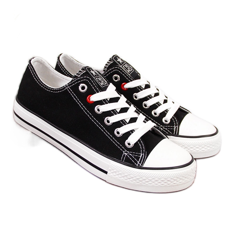 News Svart textil låga sneakers NYHETER