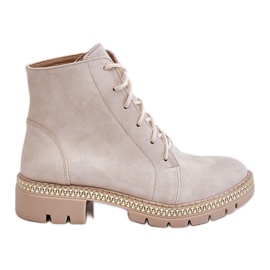 Lewski Shoes Flat Boots Leski Skor 3285 Ljus beige