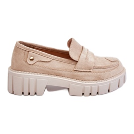 Slip-on skor i mocka för kvinnor Beige Fiorell