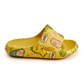 WJ1 Lätta barntofflor Dinosaurier Gul Astro