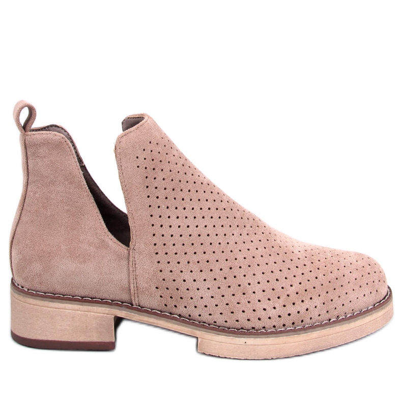 BM Genombrutna fjäderstövlar Neve Khaki beige kaki