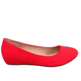 BM Lumley Red Wedge Ballerinas röd