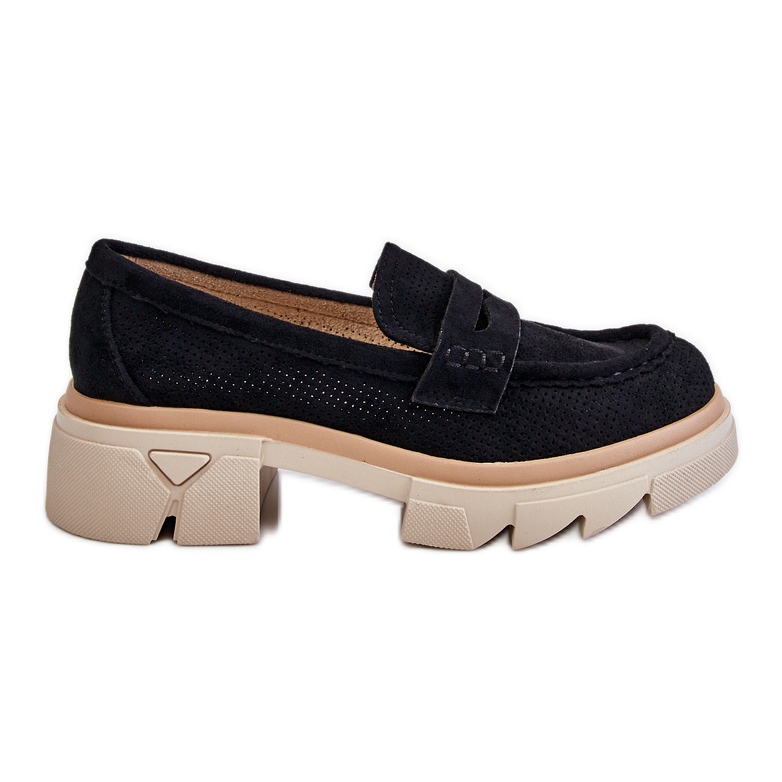 PM1 Dam Loafers Platt Klack Skor Svart Fletcher