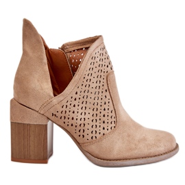 PM1 Layne Beige Mocka Cut Out Boots