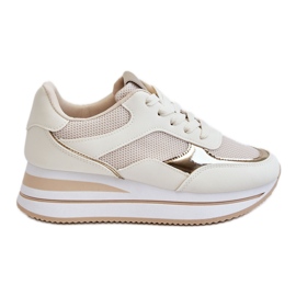 Wedge Trainers för kvinnor ljusbeige rubin