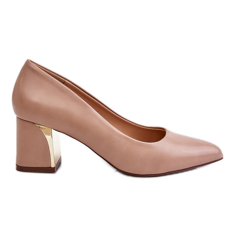 PS1 Eleganta Pumps På En Klack Mörk Beige Emma