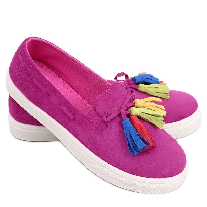 BM Salma Fuchsia vårsneakers med tofsar rosa