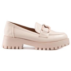 Goodin Beige Shelovet platåskor för kvinnor