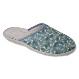 Befado kvinnors grå tofflor med färgglada blad 235D190