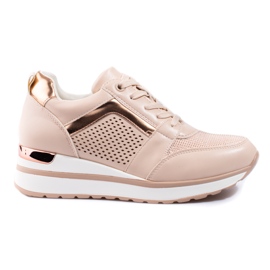 Fashionabla beige Shelovet-sneakers för kvinnor