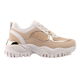 Beige sneakers för kvinnor på Shelovet-plattformen