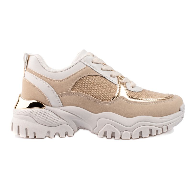 Beige sneakers för kvinnor på Shelovet-plattformen