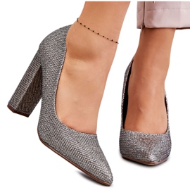 PA1 Blanka Pumps På En Klack Silver Elmira