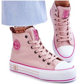 High Textile Platform Sneakers för kvinnor Big Star LL274186 Rosa