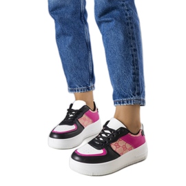 Rosa och svarta damsneakers från Luzia