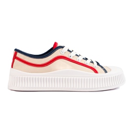 Shelovet dam sneakers med låg plattform beige
