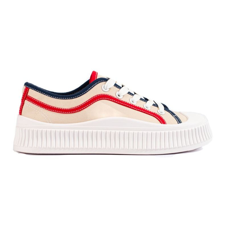 Shelovet dam sneakers med låg plattform beige