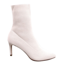 PA1 Donatella Beige stövlar med sockklack